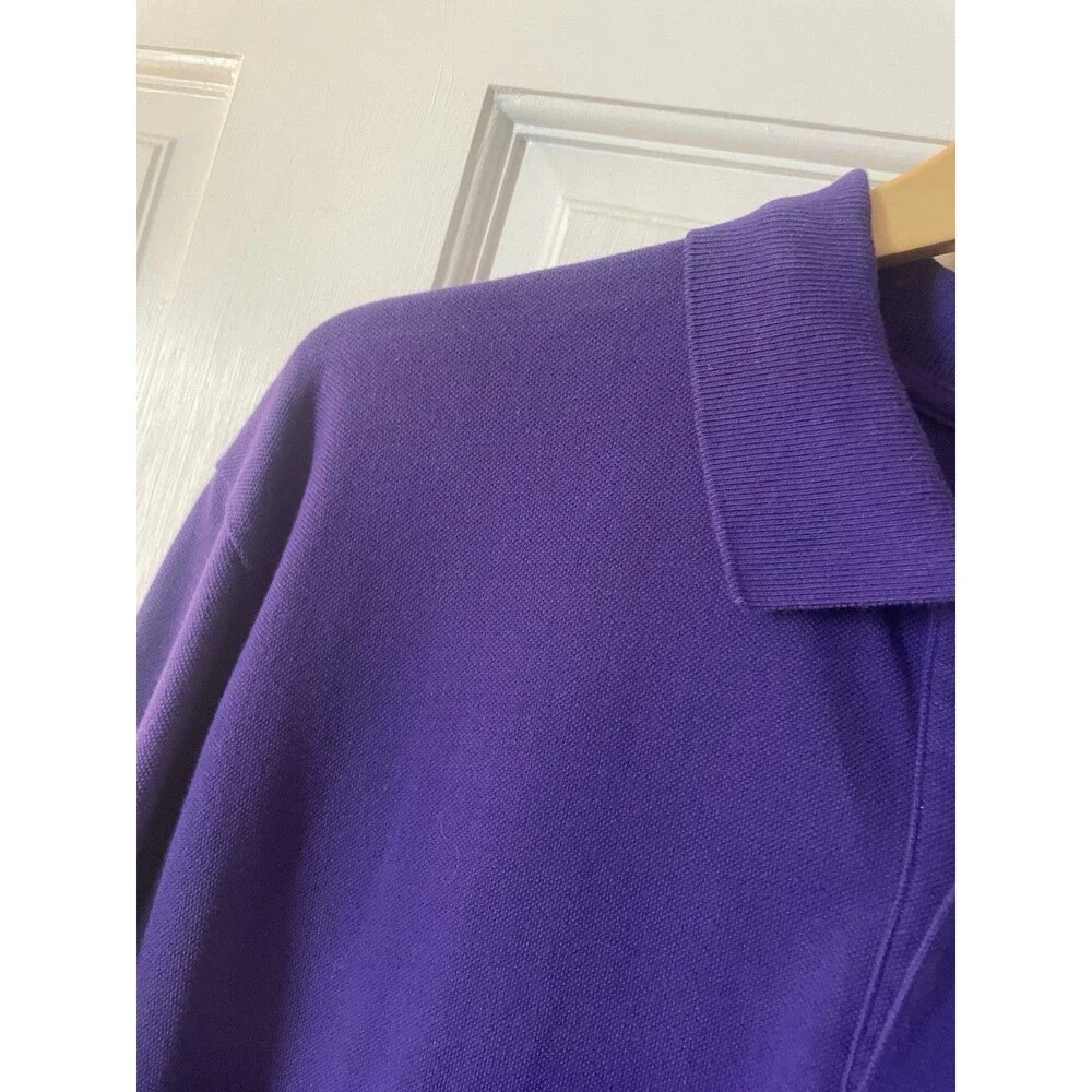 90s Polo Ralph Lauren Pique Polo Shirt Purple Yellow Pony Men's XL USA Vintage